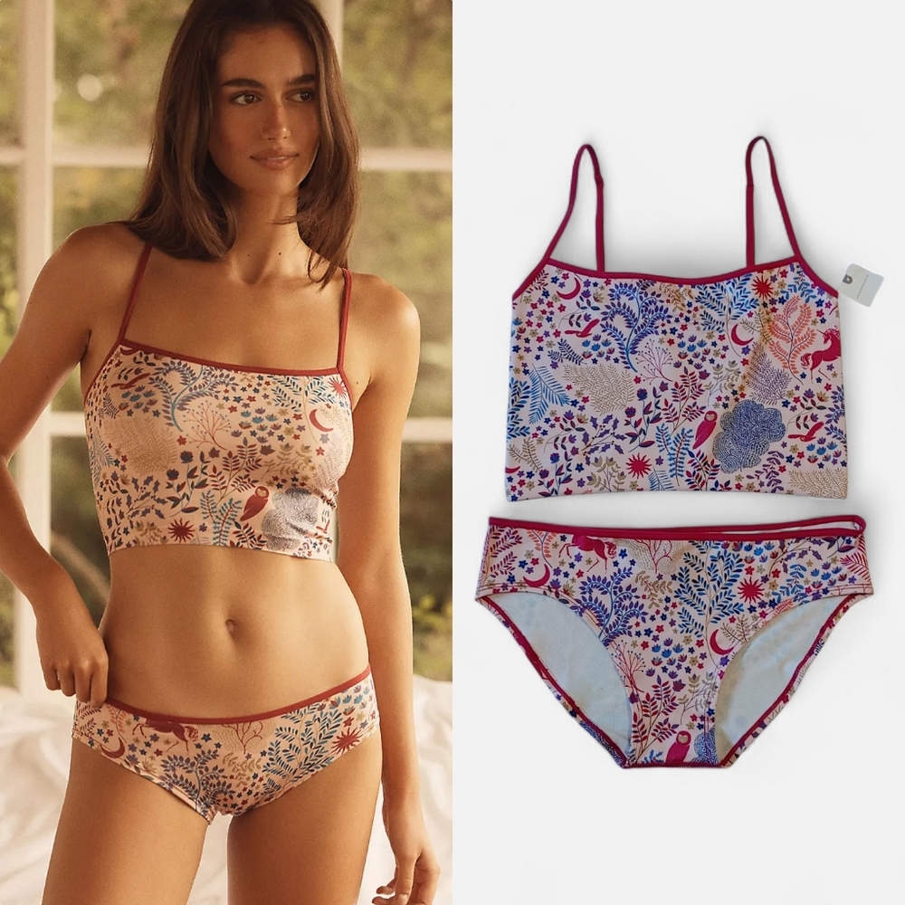 LyrieByrd Seamless Printed Cami and Hipster Panty Set